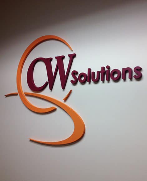 CW Solution Office Tower Logo custom sign