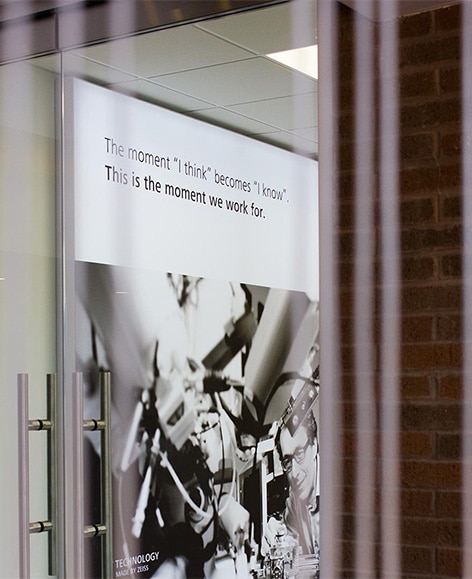 Zeiss Microscopy Thornwood Headquarters branded graphic display